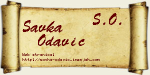 Savka Odavić vizit kartica